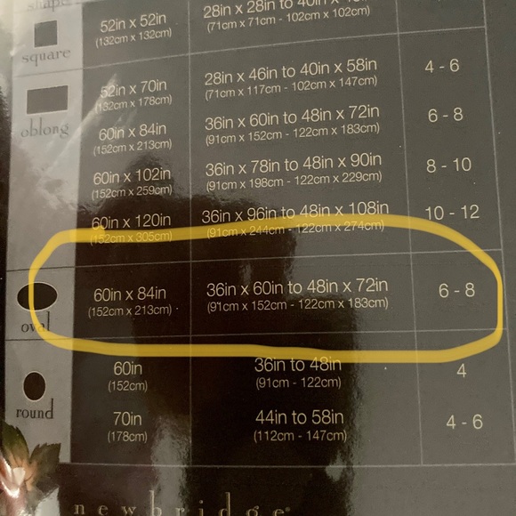 Oval pine damask fabric tablecloth, 60”x 84”, NEW - great for the holidays - Picture 3 of 3